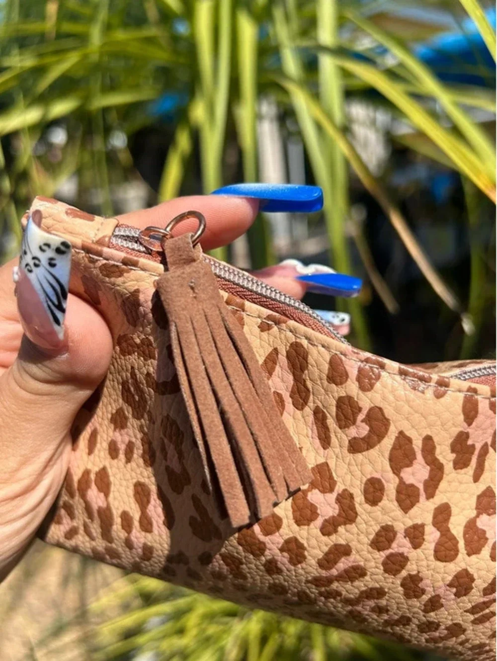 Y2K leopard print clutch